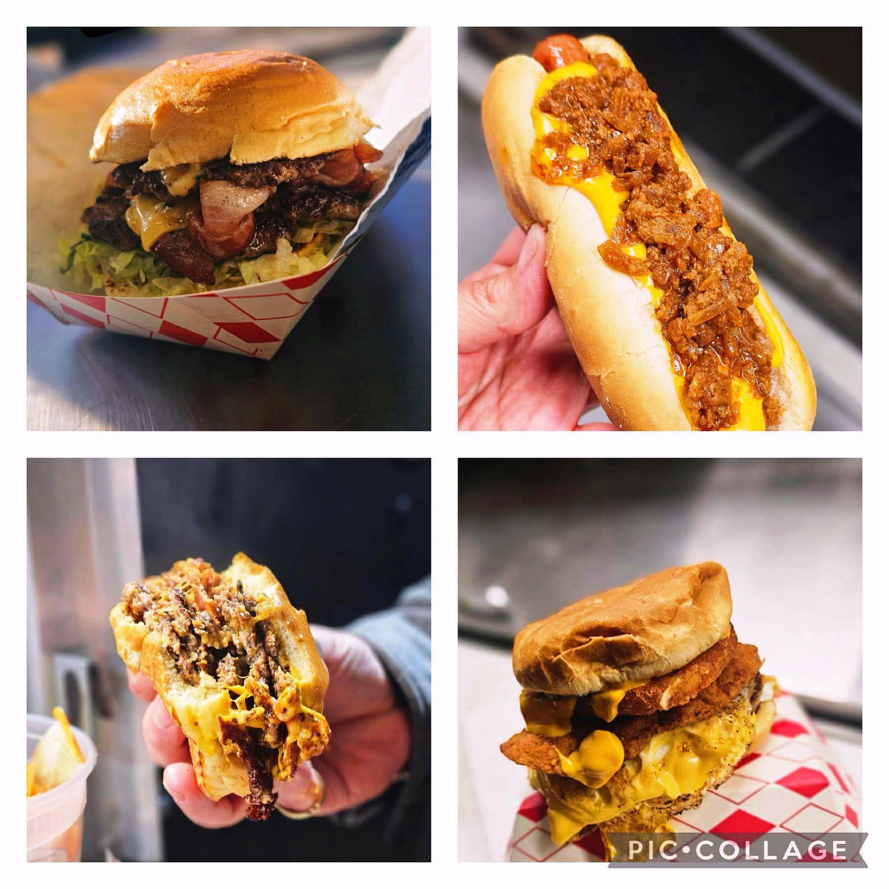 Four panels showing signature menu items